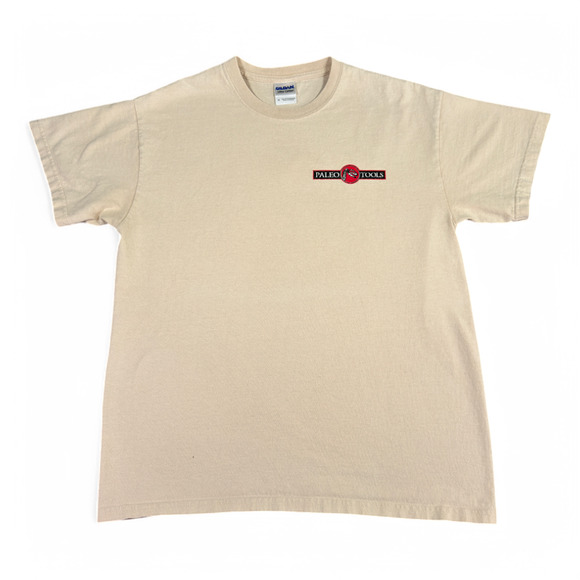 Dinosaur Shirt Adult MEDIUM Brown Paleo Tools Dig Fossils Bones Museum Science - Picture 2 of 9